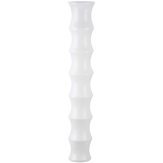 GILDE Glas Vase XL Bamboo - große Deko Bodenvase weiß - Höhe 85 cm