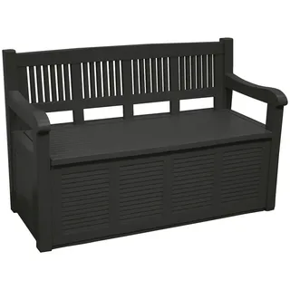 WellHome - Flurbank-Truhe aus Holz 280l grau 130x60x85cm