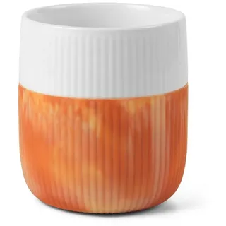ROYAL COPENHAGEN Becher Contrast Gerippt Marmor Becher 0,35 l Warm Ochre, Porzellan, Silikon