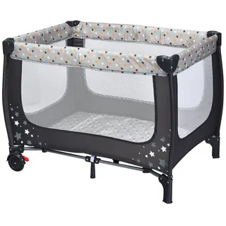 Costway Baby-Reisebett grau