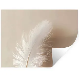 MuchoWow Wandsticker Feder - Minimalistisch - Rosa (1 St), Wanddeko, Aufkleber, Wandtattoo, 120x90 cm 120 cm x 90 cm x 0.1 cm