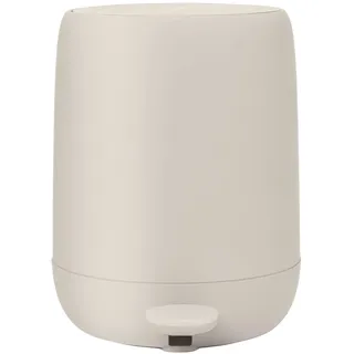 Blomus -SONO- Treteimer mit Soft Close, Abfalleimer, Kosmetikeimer, Mülleimer mit Pedal, sanfte Schließung, Farbe Moonbeam, Material Kunststoff, Silik