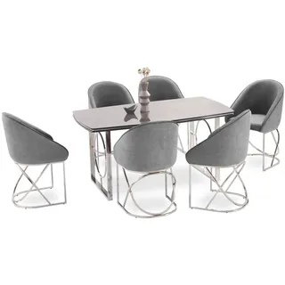 aea Modernes Esszimmer Möbel luxuriösen Esstisch + 6x Stühle Tisch Stühle