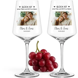 Love Faith - Lieblingsmensch - Personalisiertes Weinglas als Geschenk für Dich und Deinen Lieblingsmenschen im 2er Set