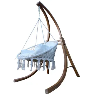 Hängesessel mit Gestell aus Holz Lärche Catalina komplett mit verschiedenen Stoffsessel von AS-S, Größe:Catalina