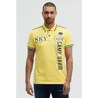 CAMP DAVID Poloshirt mit Seitenschlitze gelb S (48)