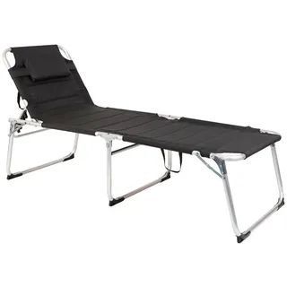 Spetebo Gartenliege 200 x 70 x 45 cm Schwarz