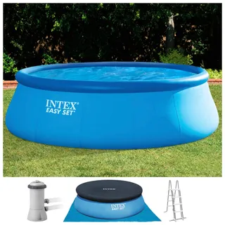 Quick-Up Pool INTEX "Easy Set" Schwimmbecken Gr. Ø/B/H/L: 457 cm x Breite Höhe 122 cm x Länge, 14400 l, blau Quick-Up-Pools