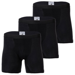 adidas Herren Boxershorts, 3er Pack - Boxer Briefs, Active Flex Cotton, Logo, 3 Streifen Schwarz S