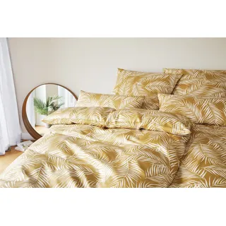ELEGANTE Maison Leaves Floral Gold 135 x 200 cm + 80 x 80 cm