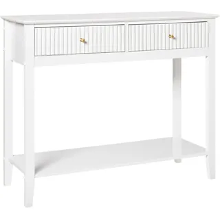 Beliani ASSISI Konsolentisch 100 x 35 x 80 cm Weiß/Gold