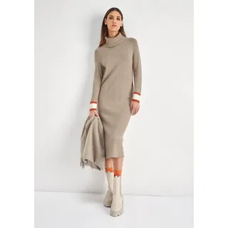 hechter paris Strickkleid wadenlang, mit Rollkragen, aus Viskosemischung, lange Raglanärmel beige 46