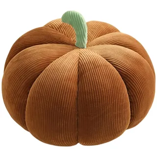 Herfair Kürbis-Überwurfkissen, 3D Plüsch Kürbis Dekokissen Kopfkissen, Halloween Kürbis Deko Kissen, Fotografie, Halloween dekoratives Kissen (braun,18cm)