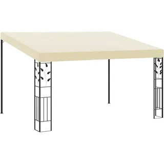 vidaXL Wand Pavillon Anbaupavillon Sonnenschutz Pergola Gartenpavillon Terrassendach Überdachung Gartenzelt Partyzelt 4x3x2,5m Cremeweiß