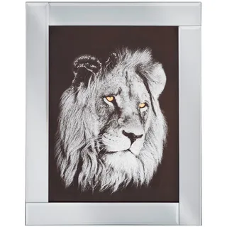 Ambia Home Glasbild, Schwarz, Silber, Weiß, Holz, Glas, Papier, Recyclingholz,Recyclingholz, rechteckig, 38x48 cm, Fotografie, Bilder und Zubehör, Wandbilder, Glasbilder