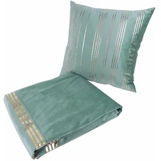 Gallazzo Dekokissen & Decke 440 2er-Set Mint / Gold 