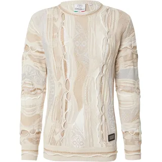 Carlo Colucci Pullover Ersini camel / hellbeige / hellgrau XL