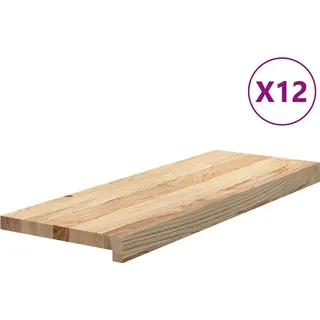 vidaXL Treppenstufen 12 Stk. 70x25x2 cm Massivholz Eiche