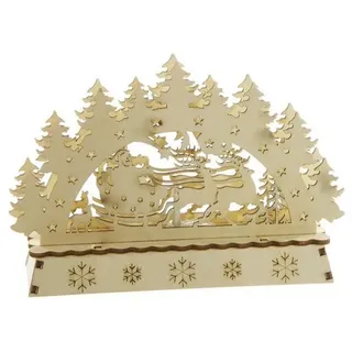 Cepewa LED Mini Schwibbogen Schlitten 1-tlg beige