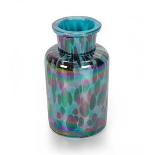 Bubble-Store Dekovase mit irisierendem Farbverlauf (bunte Vase), Glasvase Höhe 13 cm blau