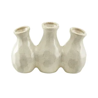 Vase, 3er , creme , Keramik , Maße (cm): B: 18 H: 12 T: 6