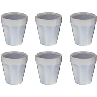 BUTLERS 6er-Set Kaffeebecher 0,25 l Steinzeug Tasse ohne Henkel - BERGAMO -