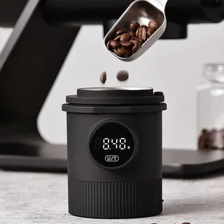 Elektronischer Kaffee-Messbecher mit Touchscreen, Kaffee-Waage, Kaffee-Dosierbecher mit Skala, Kaffeemühle, Pulverbecher für Zuhause, Reisen (schwarz)
