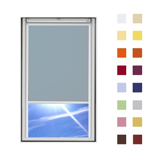 Dachfensterrollo guenstig nach Maß, Stoff Polyester, Farbe grau, mit Kassette oder als Springrollo, weitere 120 Farben im Shop