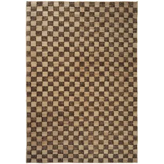 Ferm Living - Check Woll-Jute Teppich, coffee, 200 x 300 cm