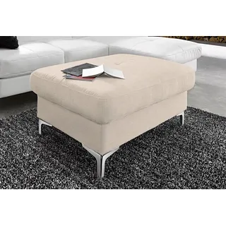 Hocker COTTA "Sammy", beige (creme), B:95cm H:47cm T:64cm, Microfaser Primabelle (100% Polyester);Naturleder;NaturLEDER-Kunstleder;Luxus-Kunstleder, Hocker, Polsterhocker Lederhocker
