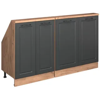 Vicco Dachschrägenschrank-Set Rion 140 x 83,8 x 46 cm Anthrazit/Honigeiche