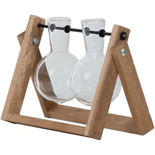 esschert design Übertopf Stecklings Vasen zum hängen Holz Gestell Glas Aufzucht Ständer Blumen