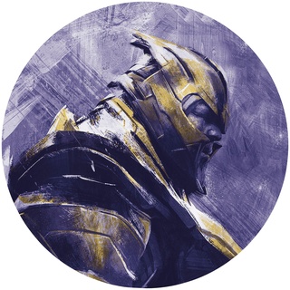 KOMAR Fototapete "Avengers Painting Thanos" Tapeten 125x125 cm (Breite x Höhe), rund und selbstklebend Gr. B/L: 125 m x 125 m, Rollen: 1 St., bunt (blau, gelb, weiß, schwarz) Fototapeten Comic