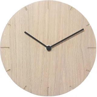 Natuhr 29NU1-11-1 Wanduhr Solide Mini Massivholz Eiche Gekalkt Mit Quarzwerk