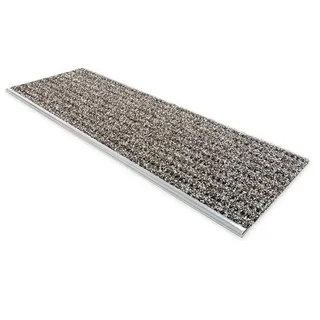 Karat Stufenmatte Sicherheits-Stufenauflage, 2 Farben & 2 Größen, Treppenschutz, Rechteckig, mit Alu-Schiene braun 24 cm x 60 cm