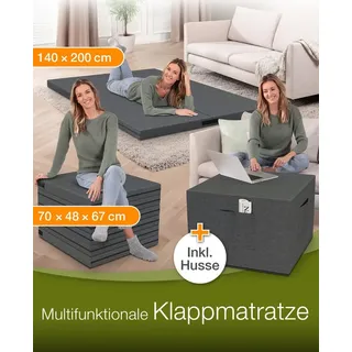LIONTO Klappmatratze 140 x 200 x 8 cm H2 Polyester