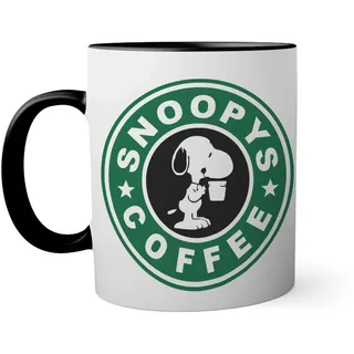 Lucky Snoopys Joe Coffee Schwarze Innenseite mit passendem Henkelbecher Mug 330ml