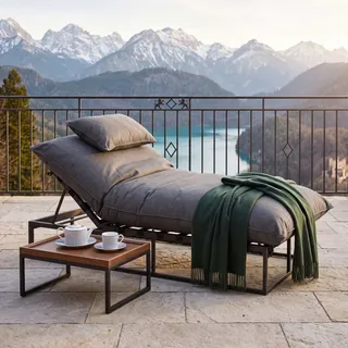 CLEMENTO Bona Loungeliege Hoch Aluminium/Sunbrella - anthracite