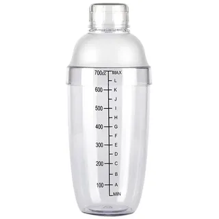 700CC/24OZ Plastik Cocktail Shaker Cup Transparente Bartender Shaker Getränk Mixer Flasche mit Messwaage & eingebautem Sieb