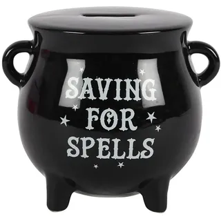 Horror-Shop Schwarzer Hexenkessel als Spardose für Halloween & Walpurgisnacht Fans