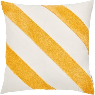 Kissenbezüge Diagonal, TOM TAILOR HOME (1 Stück), mit aufgestickten Effektstreifen gelb|orange