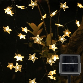 Ninonly Solar Lichterkette Aussen, 14m 120 LED Sterne Gartendeko für Draußen, 8 Modi Solarlichterkette Außen Wetterfest, Solarlampen Deko für Weihnachts Hochzeit Balkon