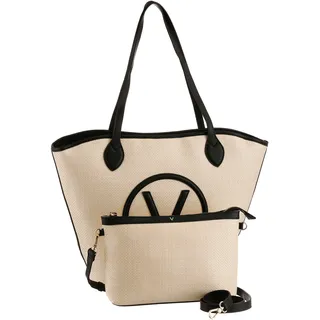 Shopper VALENTINO BAGS "COVENT" Gr. B/H/T: 32 cm x 34 cm x 15 cm, beige (naturale, nero) Damen Taschen Handtaschen