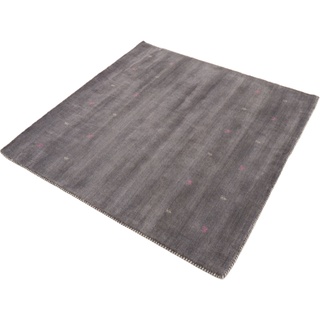 Wollteppich CARPETFINE "Gabbeh-Uni" Teppiche Gr. B/L: 200 cm x 200 cm, 15 mm, 1 St., grau Orientalische Muster