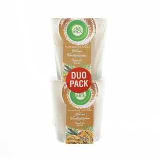 Airwick Air Wick Wohlfühl Duftkerze Warme Vanilleplätzchen DUO 2 x 105g im Glas