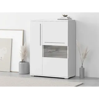 OTTO home Highboard Piano Vitrine 123 x 90 x 40,2 cm Weiß