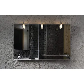 Beleuchteter LED Badspiegel Leuchtspiegel Mit Polierter Kante Nach Maß Casata mit 3 Lampen - 120 x 80 cm - Silber