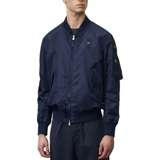 Blauer Blouson mit Kontrast in Marineblau – M - Blau - M