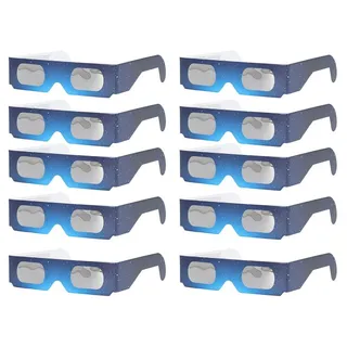 10 Stück Sonnenfinsternis-Beobachtungsbrille, Augenschutz, Sonnenbeobachtung für Kinder und Erwachsene A