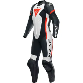 Dainese Grobnik S26, Lederkombi 1tlg. perforiert Damen - Schwarz/Weiß/Neon-Rot - 42